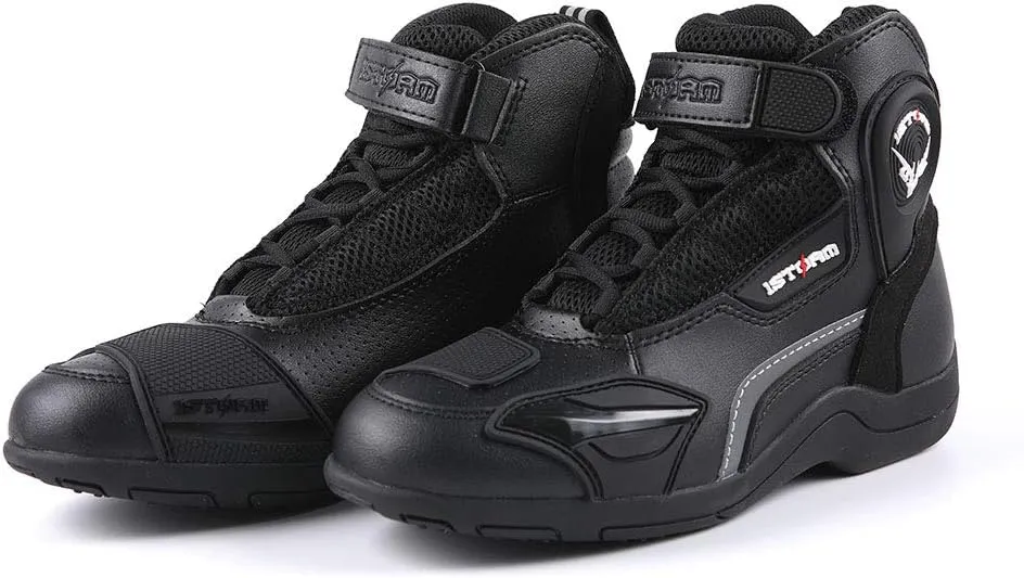 1Storm Men's Motorcycle Boots Rider Racing Black Hiking Trekking Outdoor Boots