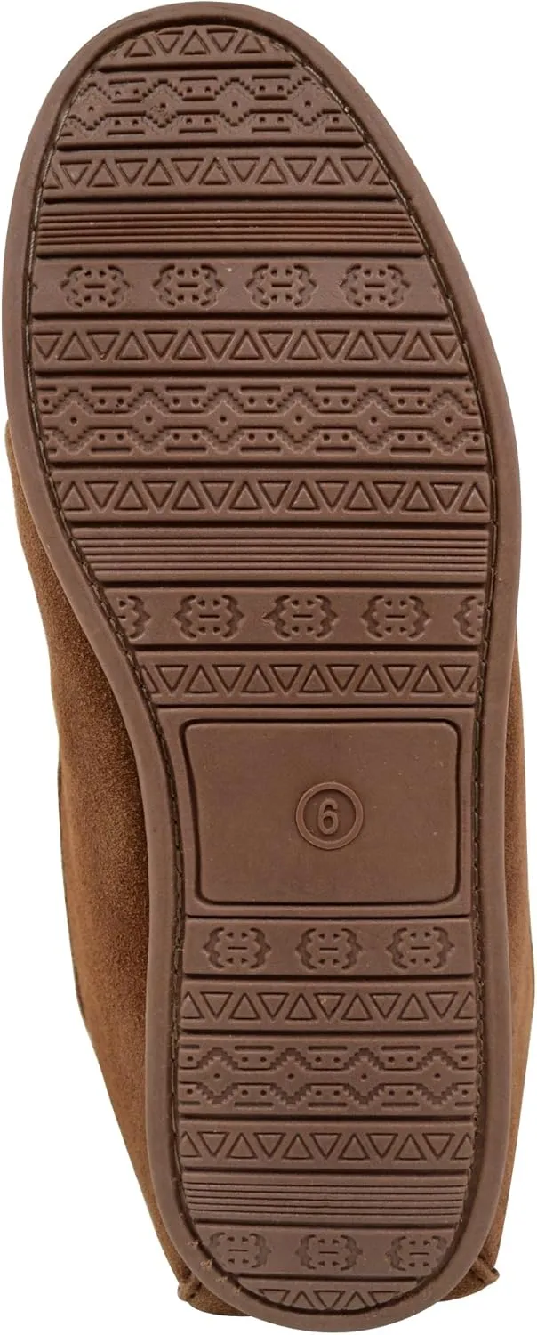 ABSOLUTE FOOTWEAR Ladies/Womens Suede Sheepskin Moccasins/Slippers with Rubber Sole