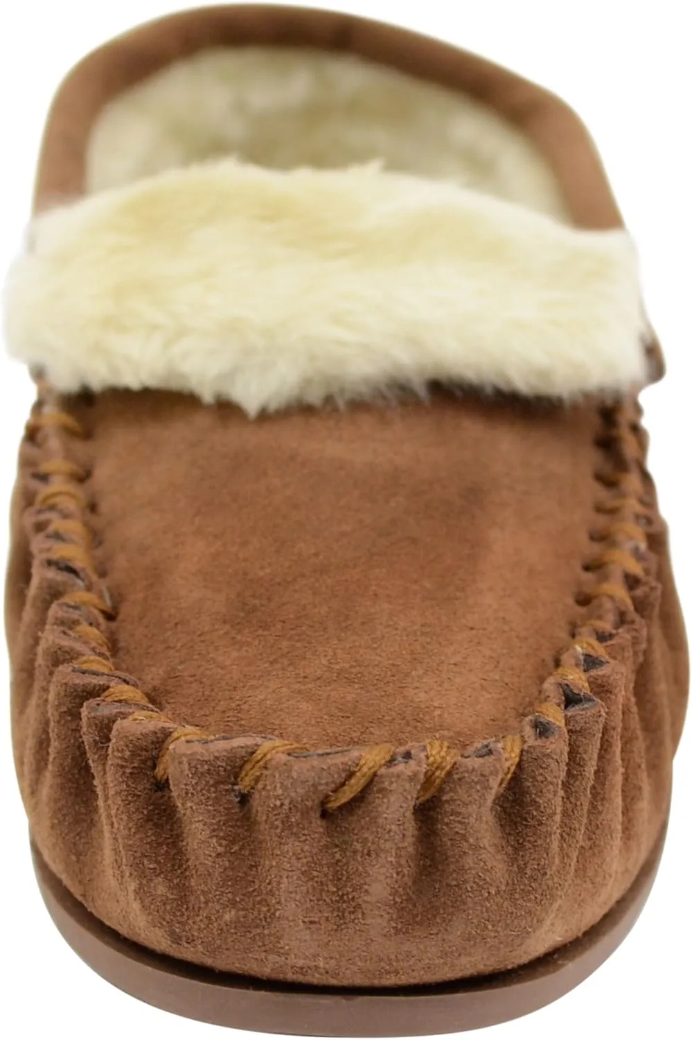 ABSOLUTE FOOTWEAR Ladies/Womens Suede Sheepskin Moccasins/Slippers with Rubber Sole