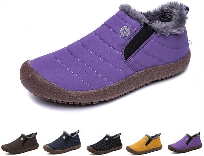 AINIJIA&HOLO Winter Shoes Fur Lined Snow Ankle Boots,Outdoor Waterproof Anti-Slip Walking Sneakers Hiking Boots