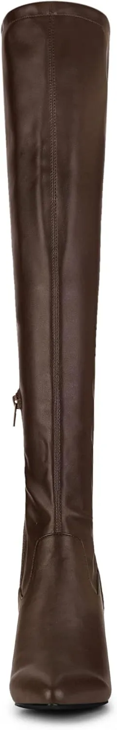 Allegra K Women's Thigh High Block Heels Over Knee High Boots