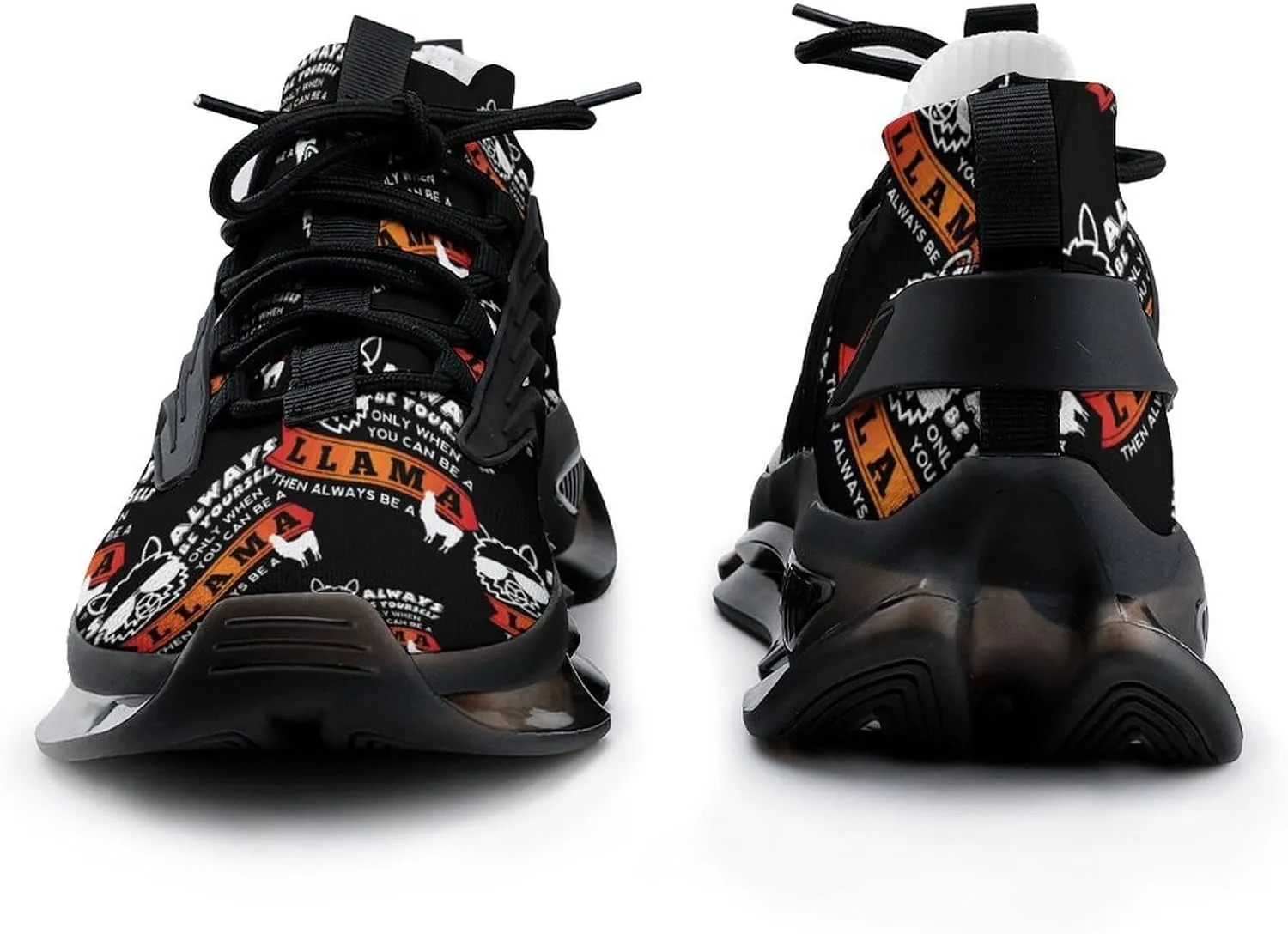 Always Be A Llama Walking Shoes for Men Lightweight Tennis Fashion Elastic Sports Shoes Cushion Basketball Shoes