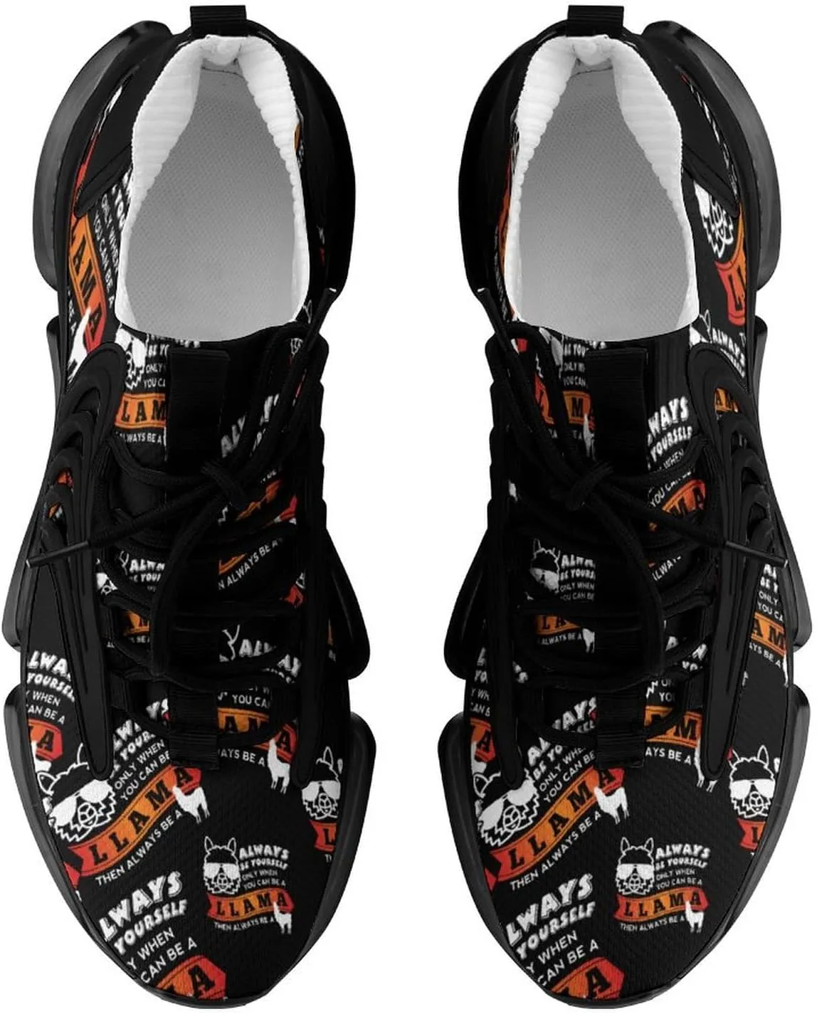Always Be A Llama Walking Shoes for Men Lightweight Tennis Fashion Elastic Sports Shoes Cushion Basketball Shoes