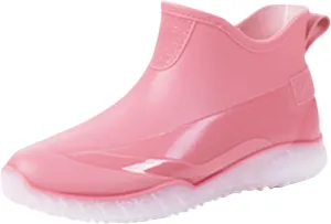 AMDBEL Rain Boots for Women Size 11, Short rain Boots for Women and Waterproof Garden ShoesAnti-Slipping White Chelsea Rainboots for Ladies with Comfortable Insoles