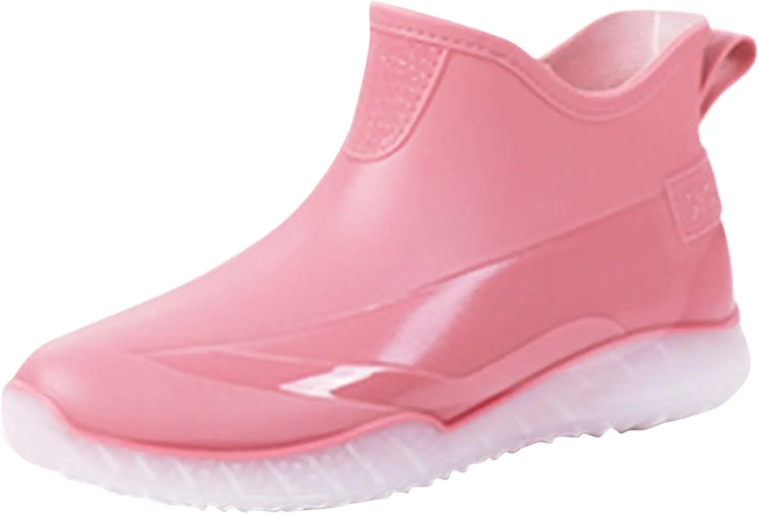 AMDBEL Rain Boots for Women Size 11, Short rain Boots for Women and Waterproof Garden ShoesAnti-Slipping White Chelsea Rainboots for Ladies with Comfortable Insoles