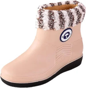 AMDBEL Rain Boots for Women Waterproof, Botas de lluvia para mujer impermeables, Women Rain Boots Black Waterproof Mid Calf Lightweight Cute Booties Fashion Out Work Outdoor Garden Shoes