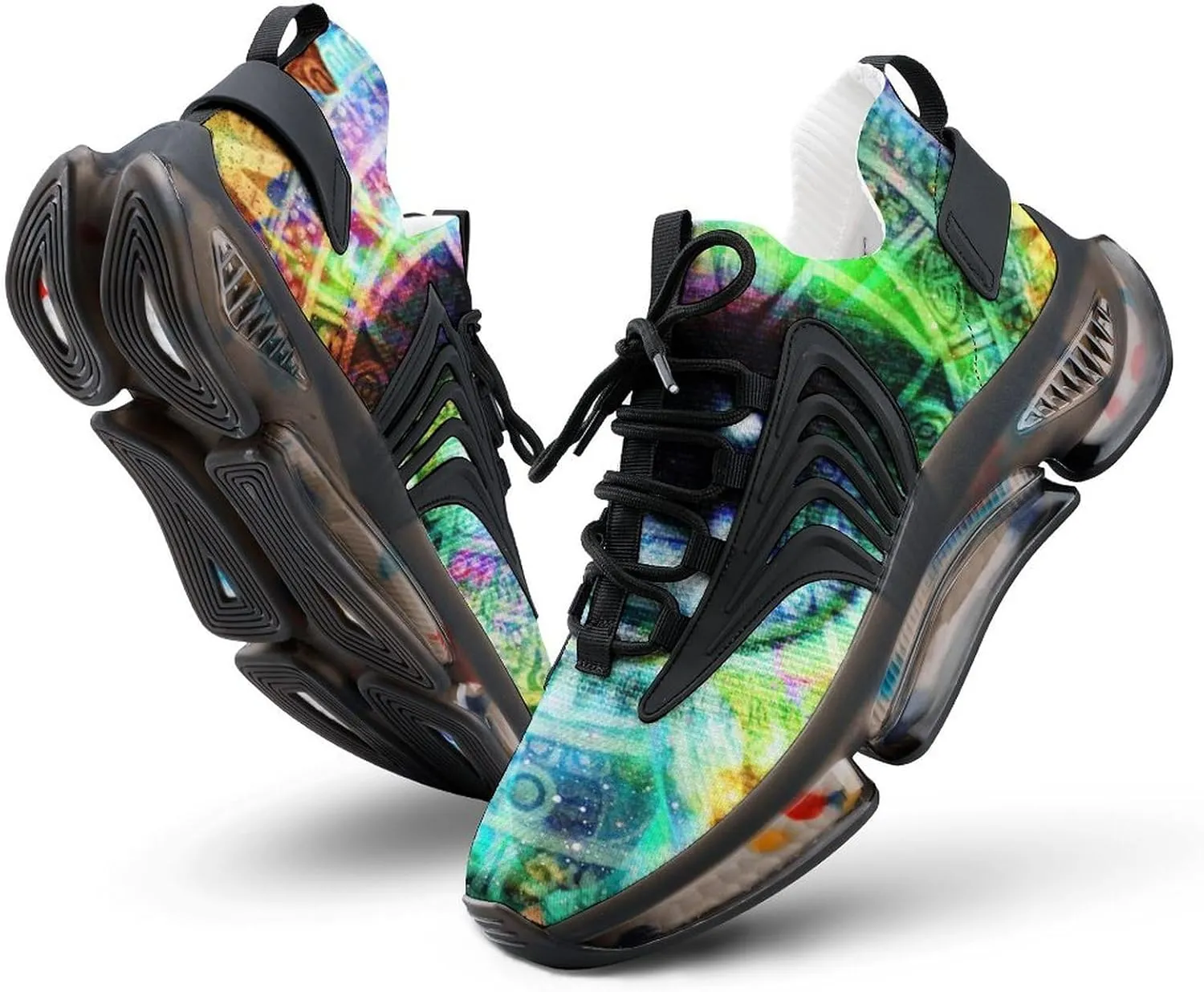 Ancient Mayan Calendar and Eye Walking Shoes for Men Lightweight Tennis Fashion Elastic Sports Shoes Cushion Basketball Shoes