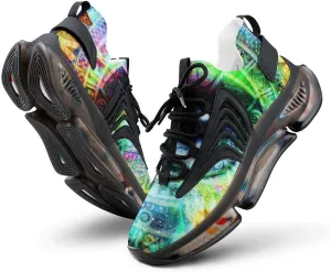 Ancient Mayan Calendar and Eye Walking Shoes for Men Lightweight Tennis Fashion Elastic Sports Shoes Cushion Basketball Shoes