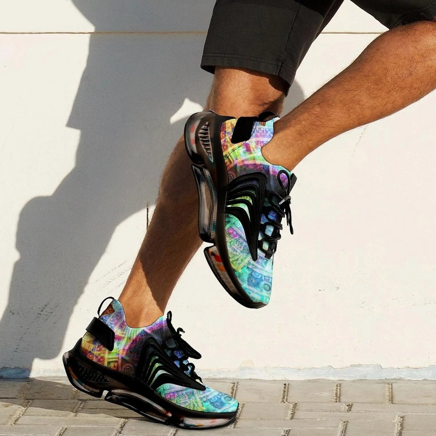Ancient Mayan Calendar and Eye Walking Shoes for Men Lightweight Tennis Fashion Elastic Sports Shoes Cushion Basketball Shoes