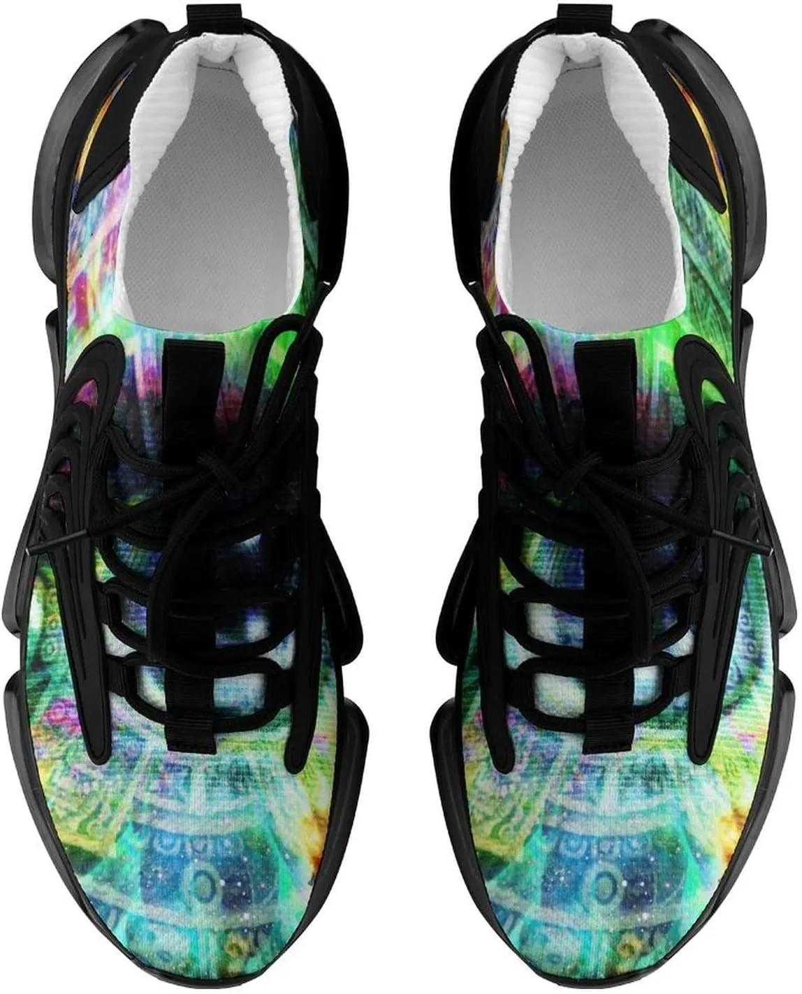 Ancient Mayan Calendar and Eye Walking Shoes for Men Lightweight Tennis Fashion Elastic Sports Shoes Cushion Basketball Shoes