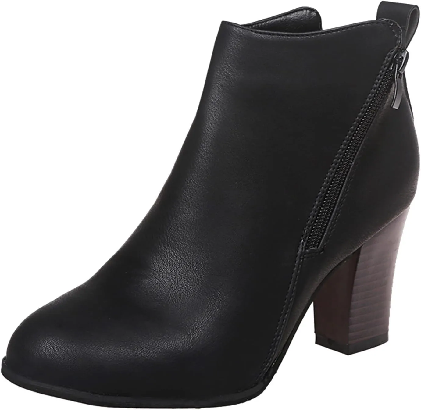 Ankle Boots for Women Low Heel Womens Work Boots Fashion Casual Pointed Toe Diagonal Side Zipper High Heeled Shoes