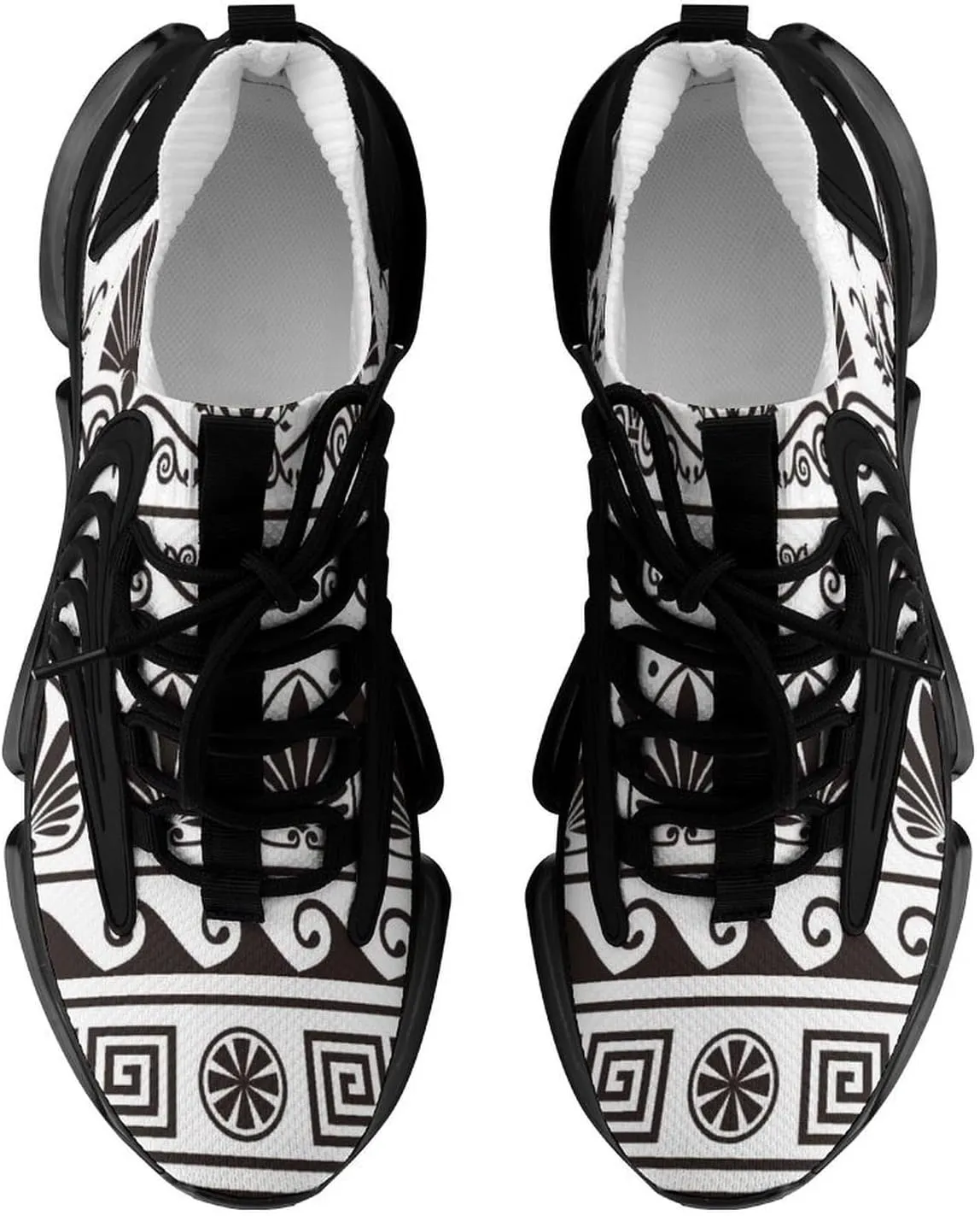 Antique Greek Borders Walking Shoes for Men Lightweight Tennis Fashion Elastic Sports Shoes Cushion Basketball Shoes