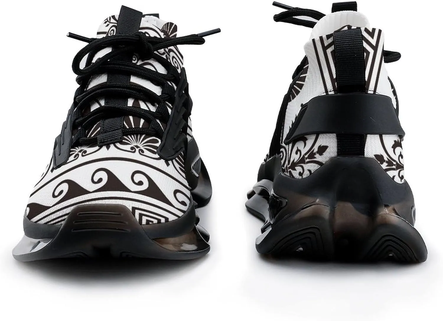 Antique Greek Borders Walking Shoes for Men Lightweight Tennis Fashion Elastic Sports Shoes Cushion Basketball Shoes