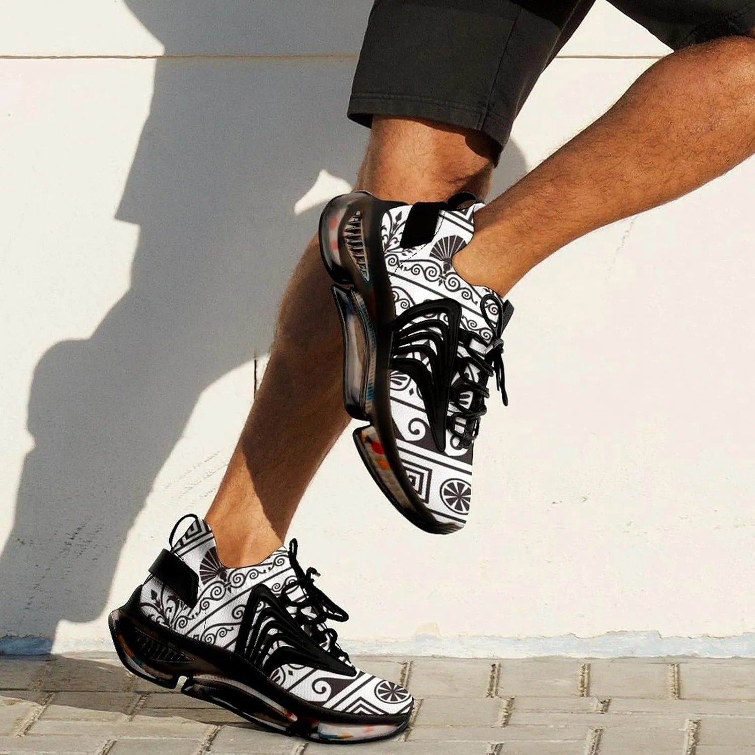 Antique Greek Borders Walking Shoes for Men Lightweight Tennis Fashion Elastic Sports Shoes Cushion Basketball Shoes