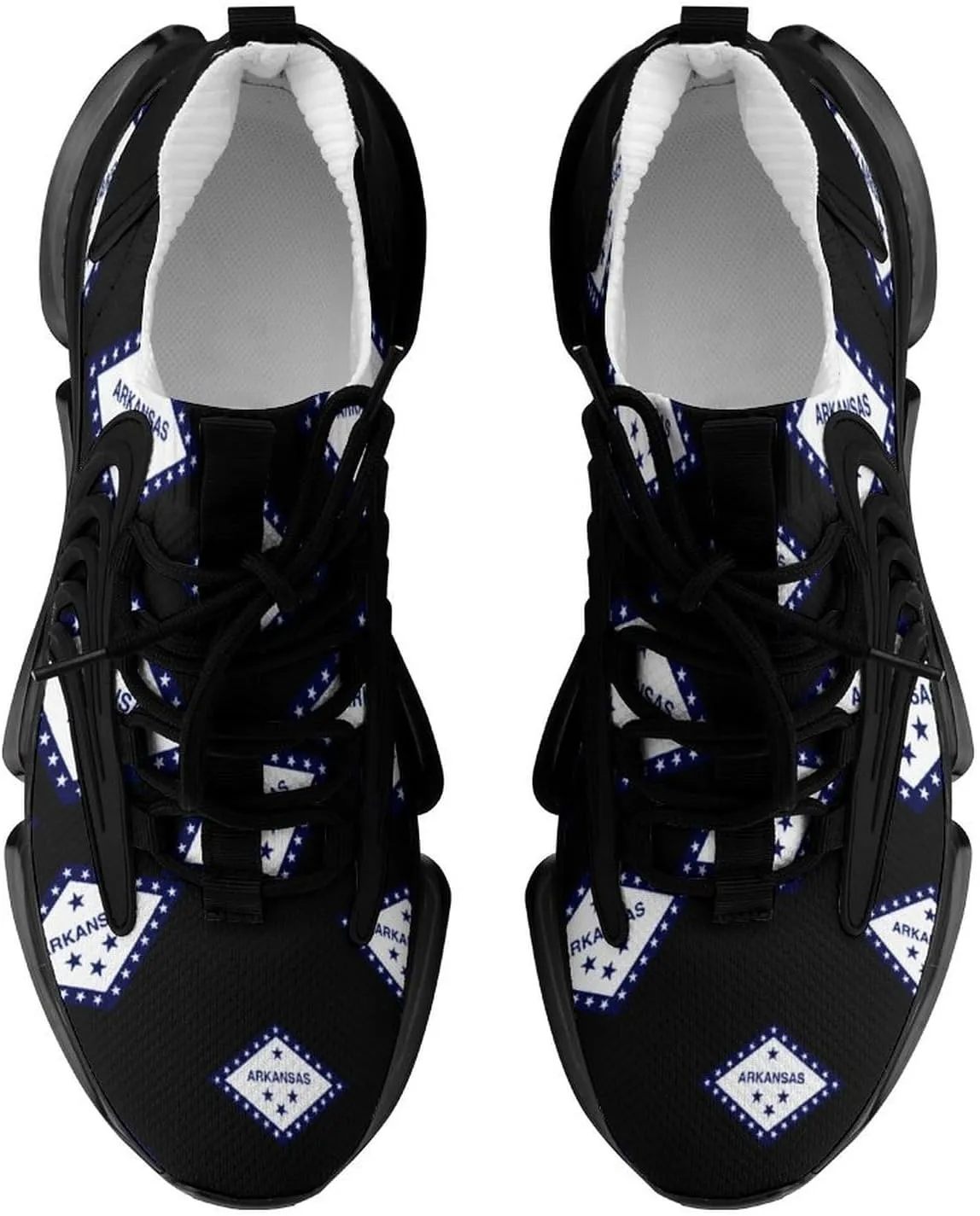 Arkansas State Flag Walking Shoes for Men Lightweight Tennis Fashion Elastic Sports Shoes Cushion Basketball Shoes