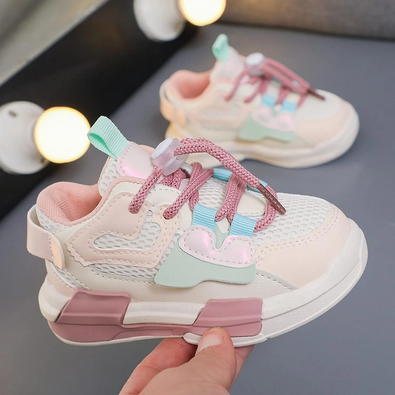Baby Boy Girl Mesh Shoes Toddler Kids Lightweight Sneakers Non Slip Infant Slip On Softy Sole First Walking Shoes