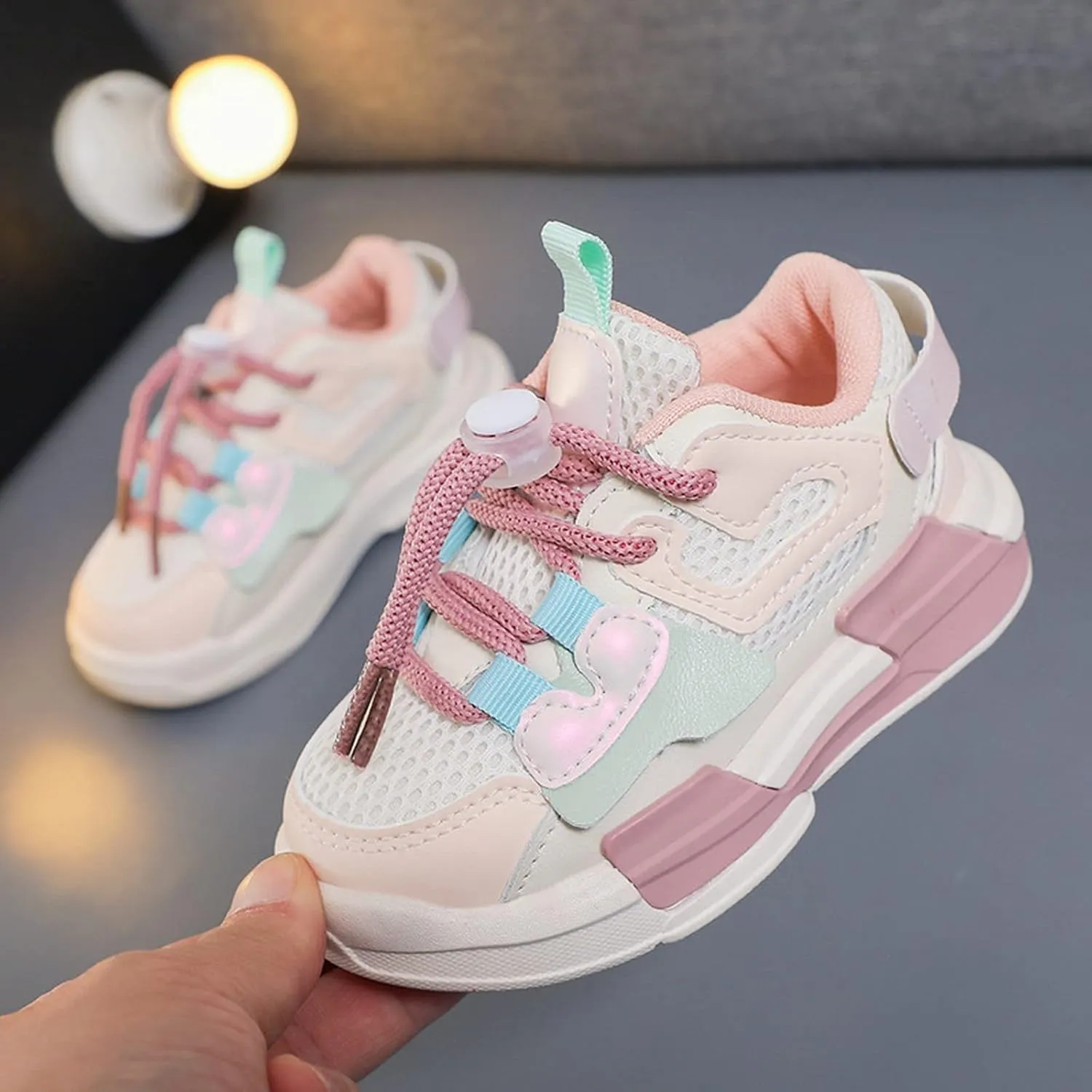 Baby Boy Girl Mesh Shoes Toddler Kids Lightweight Sneakers Non Slip Infant Slip On Softy Sole First Walking Shoes