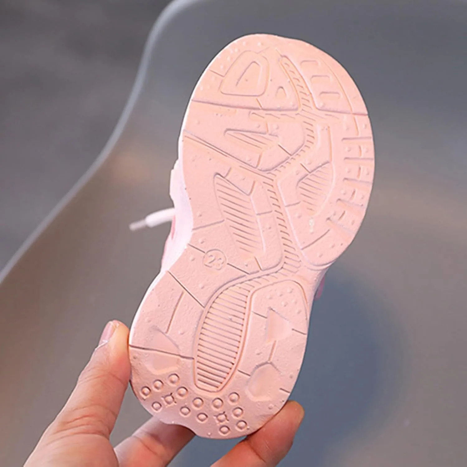 Baby Boys Girls Glitter Sneakers Rubber Soft First Walking Sport Shoes Toddler Outdoor Non Slip Sparkle Lace Shoes
