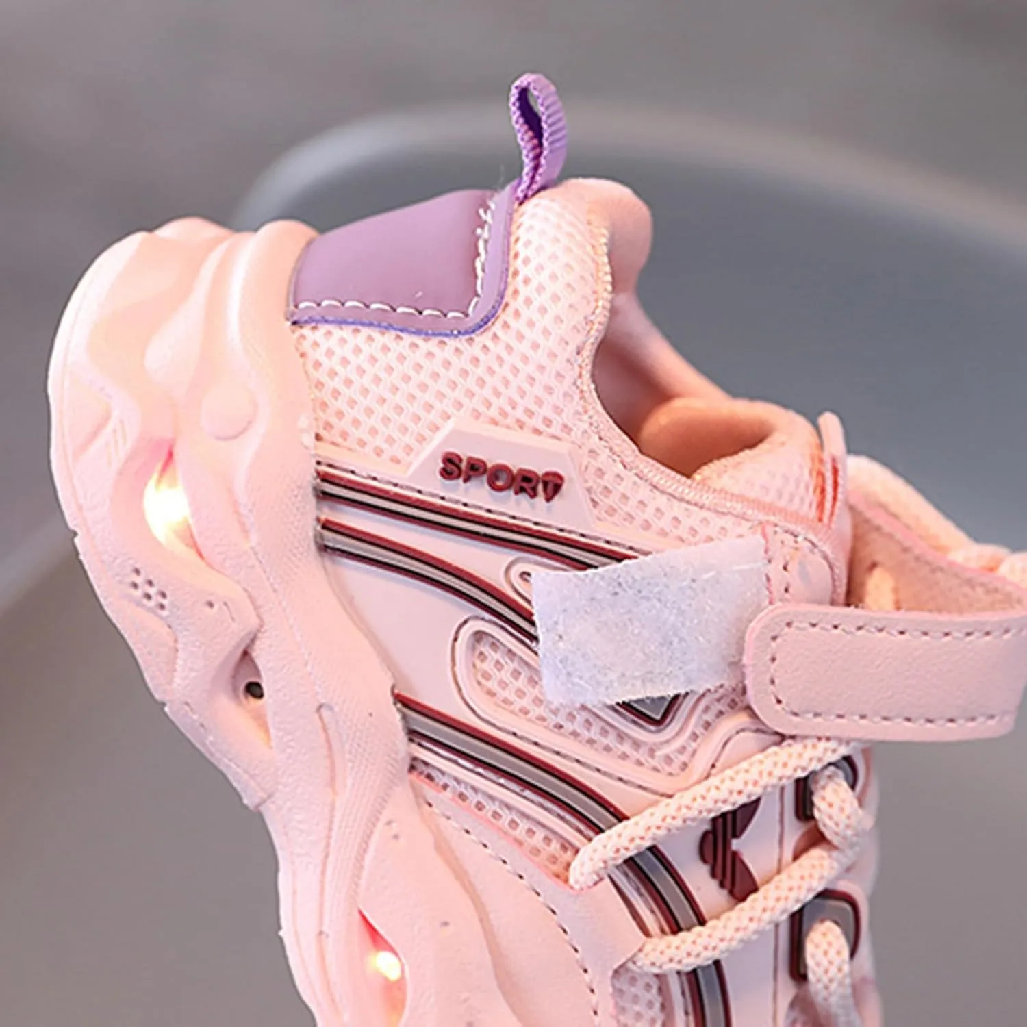 Baby Boys Girls Glitter Sneakers Rubber Soft First Walking Sport Shoes Toddler Outdoor Non Slip Sparkle Lace Shoes