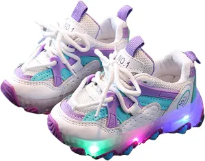 Baby Kids Led Shoes Lightweight Breathable Luminous Running Tennis Boys Girls Non Slip Family Party Sneakers