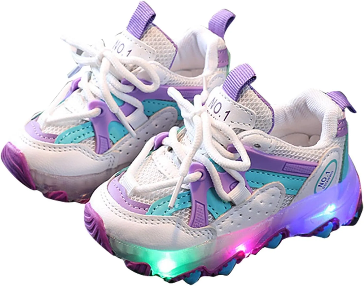 Baby Kids Led Shoes Lightweight Breathable Luminous Running Tennis Boys Girls Non Slip Family Party Sneakers
