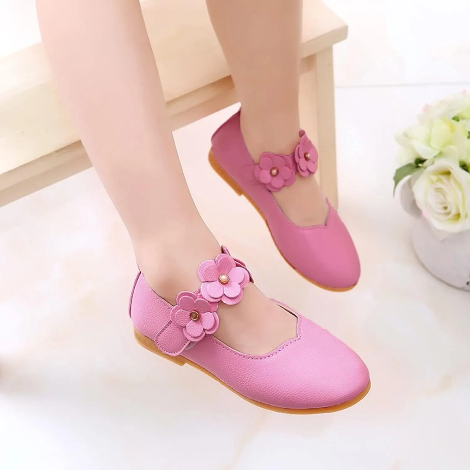 Baby Shoes Baby Soft Kid Dance Flower Girls Children Solid Princess Single Student Shoes Baby Shoes House Shoes