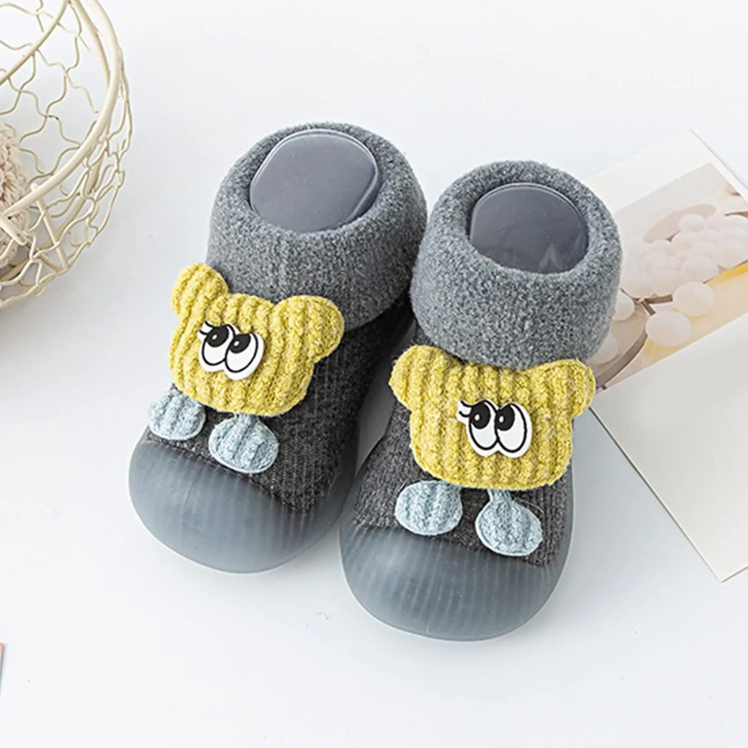 Baby Sock Shoes,Infant Boys Girls Animal Cartoon Socks Shoes Fleece WarmThe Floor Socks Non Slip Prewalker Shoes