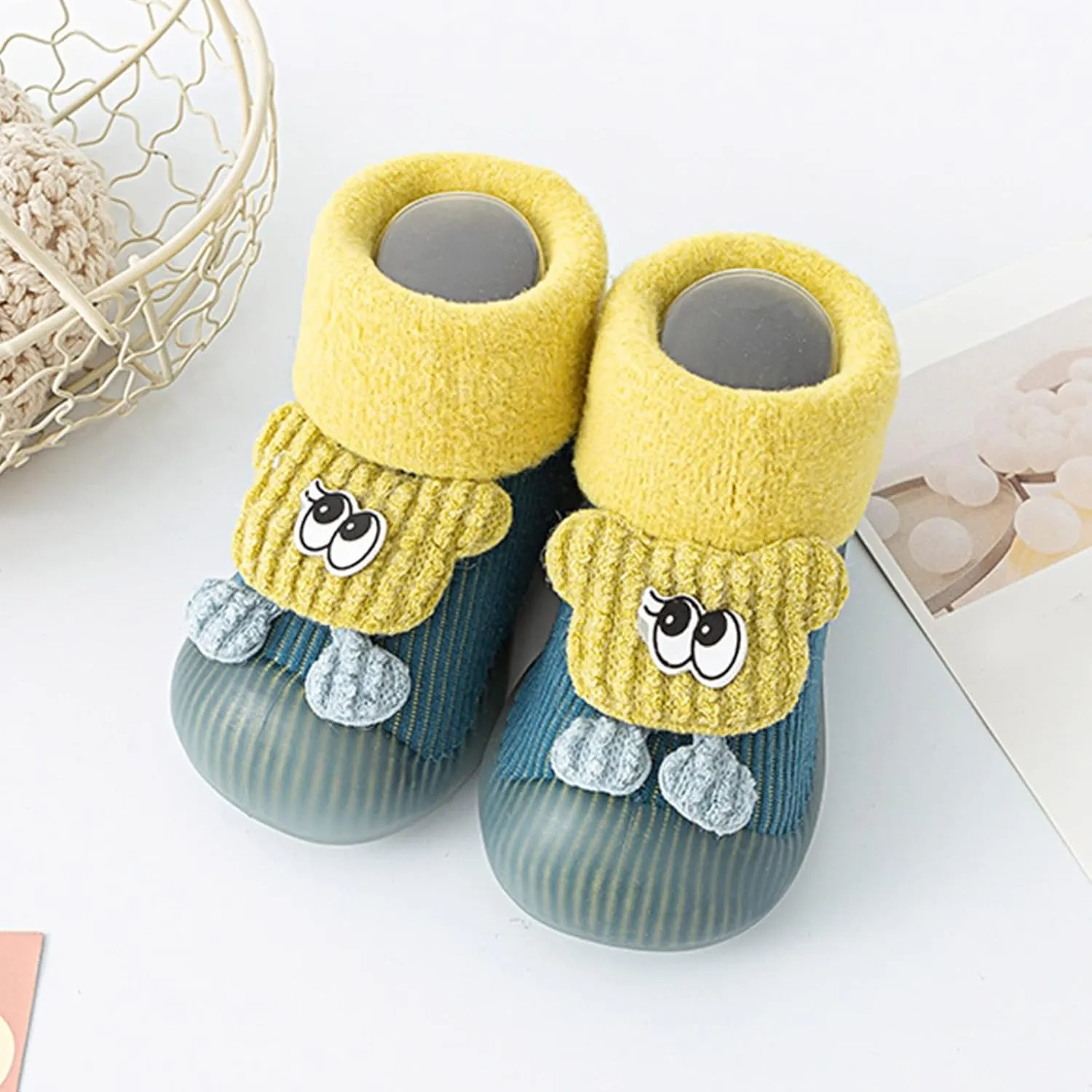 Baby Sock Shoes,Infant Boys Girls Animal Cartoon Socks Shoes Fleece WarmThe Floor Socks Non Slip Prewalker Shoes