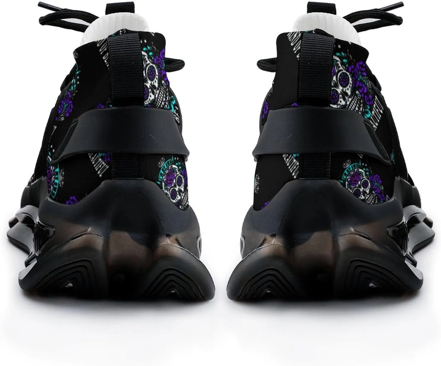 Beautiful Skull Walking Shoes for Men Lightweight Tennis Fashion Elastic Sports Shoes Cushion Basketball Shoes