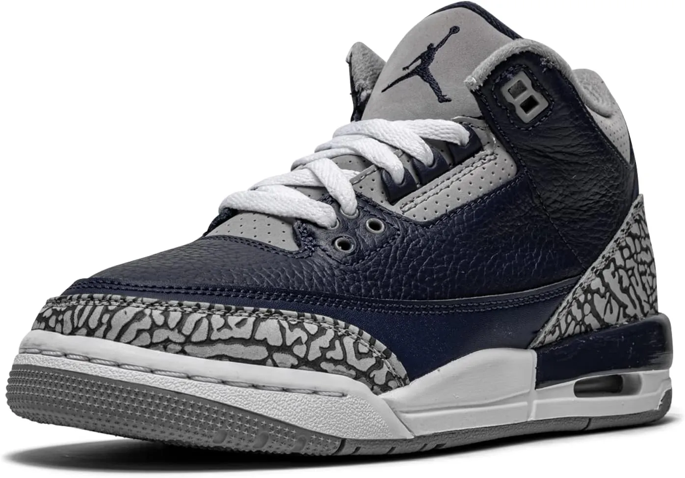 Big Kids Jordan 3 Retro Georgetown Midnight Navy/Cement Grey-Wht (398614 401)