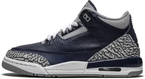 Big Kids Jordan 3 Retro Georgetown Midnight Navy/Cement Grey-Wht (398614 401)