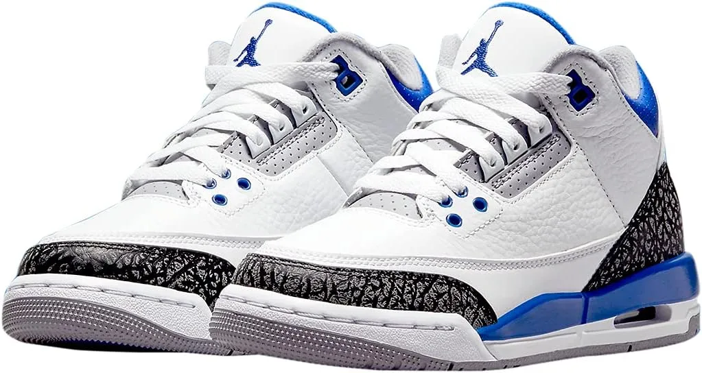 Big Kids Jordan 3 Retro Georgetown Midnight Navy/Cement Grey-Wht (398614 401)
