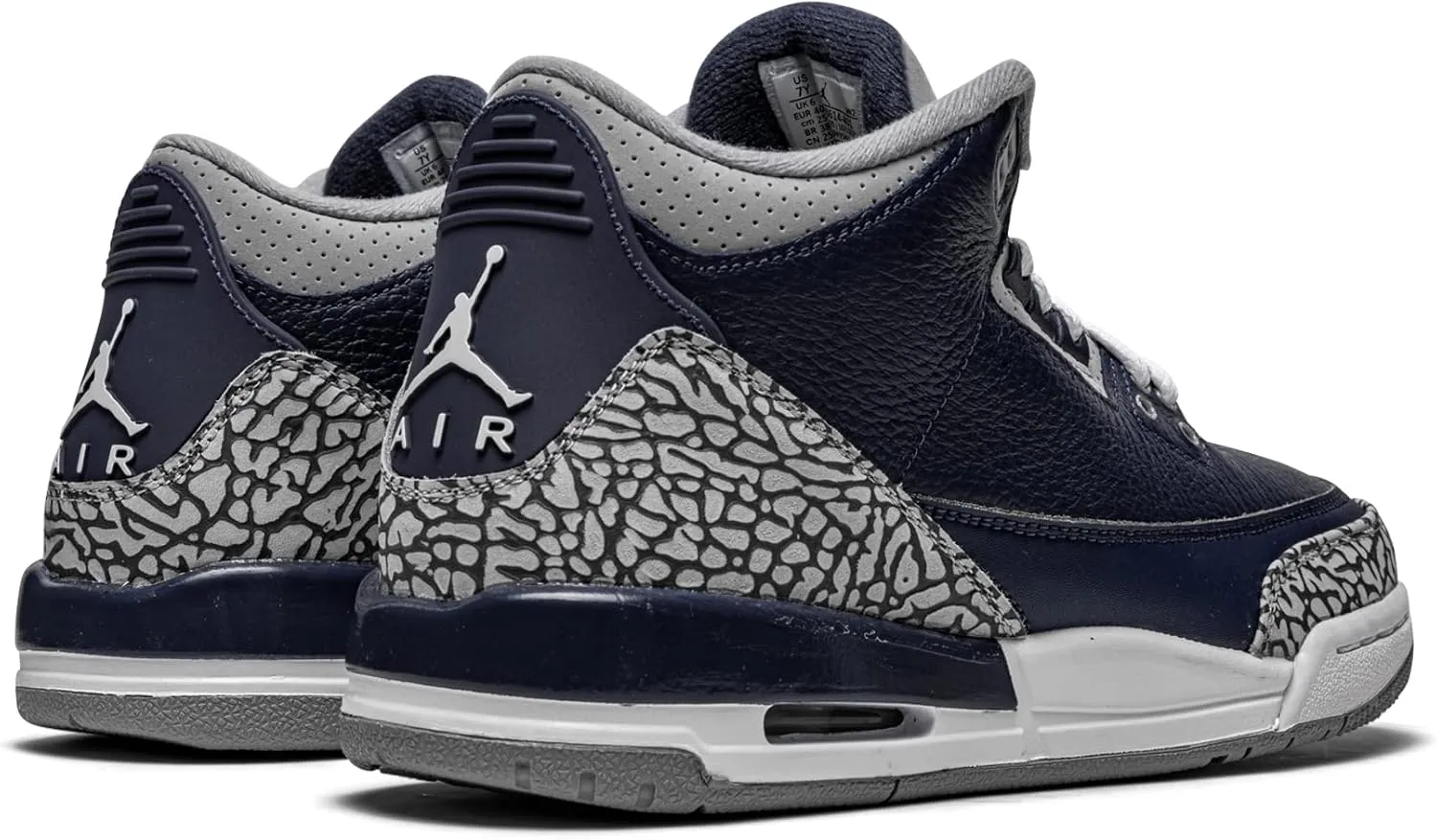 Big Kids Jordan 3 Retro Georgetown Midnight Navy/Cement Grey-Wht (398614 401)