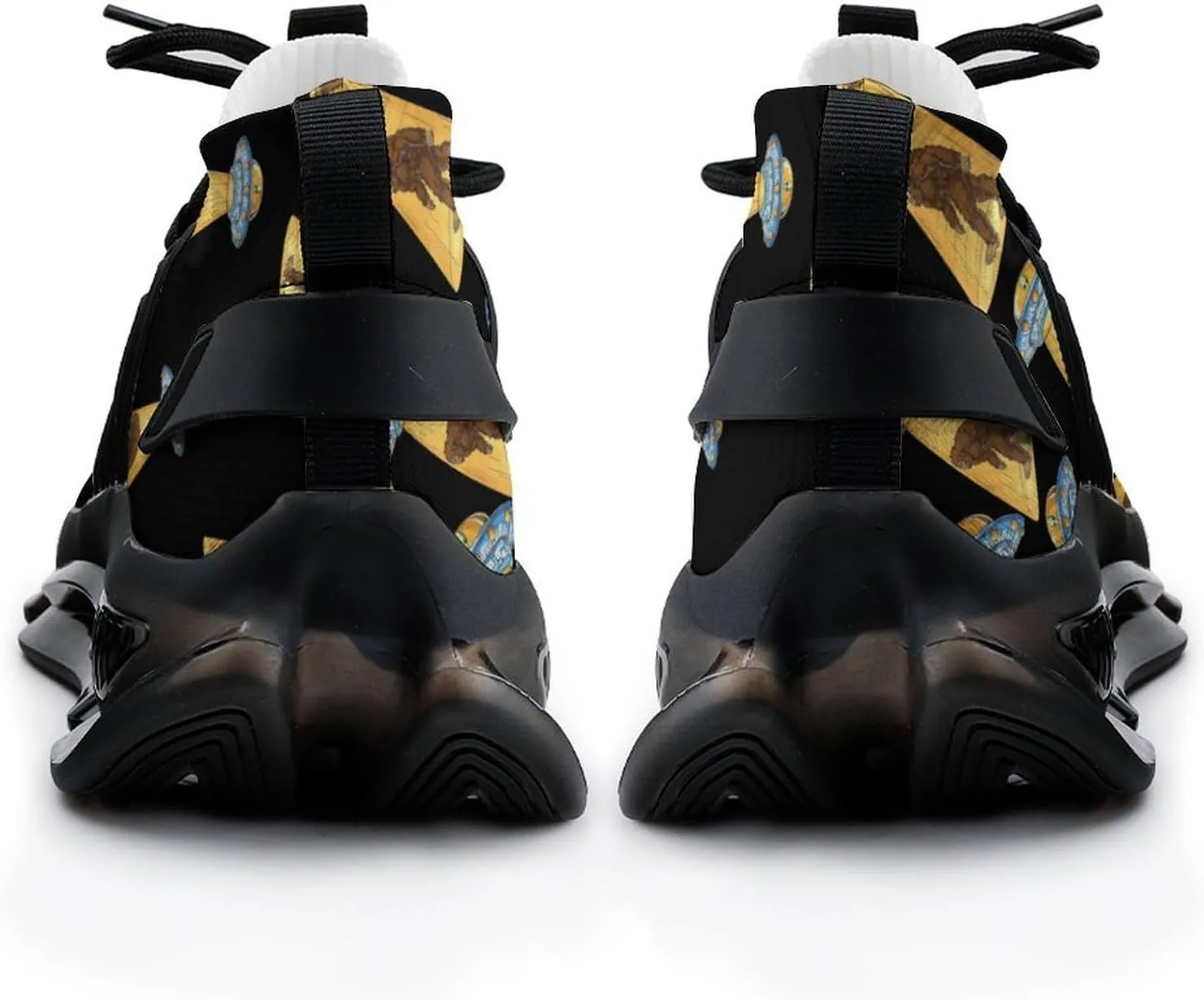 Bigfoot UFO Abduction Walking Shoes for Men Lightweight Tennis Fashion Elastic Sports Shoes Cushion Basketball Shoes