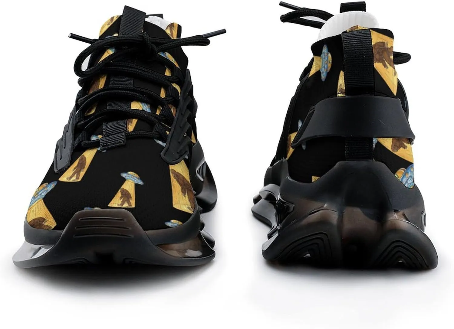 Bigfoot UFO Abduction Walking Shoes for Men Lightweight Tennis Fashion Elastic Sports Shoes Cushion Basketball Shoes