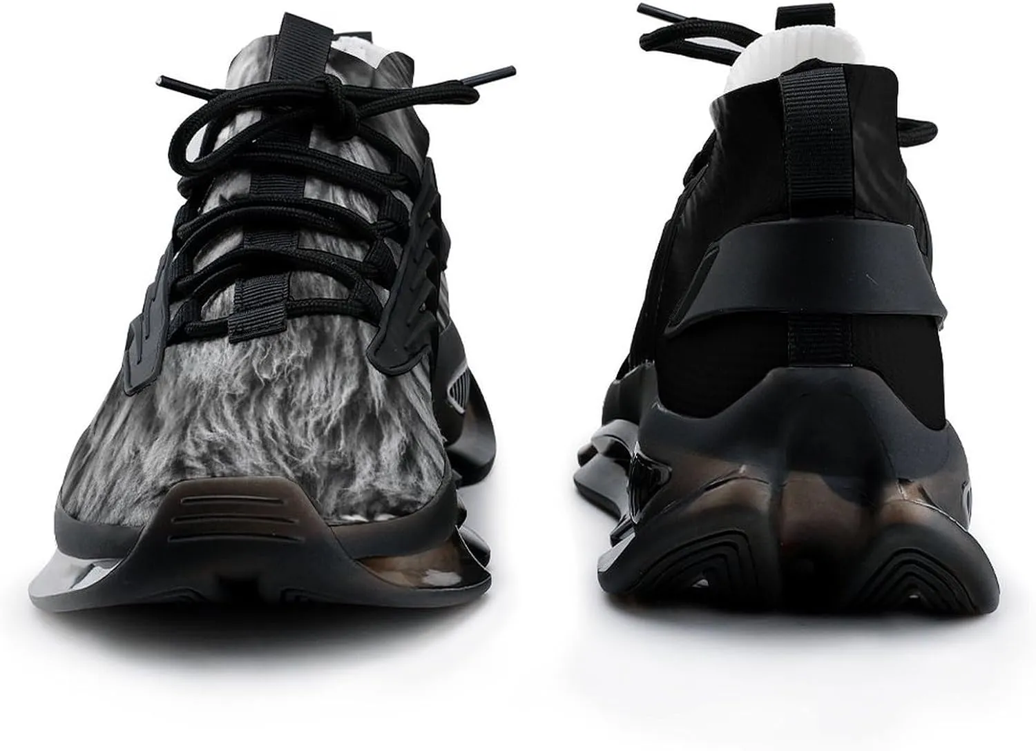 Black and White African Lion Walking Shoes for Men Lightweight Tennis Fashion Elastic Sports Shoes Cushion Basketball Shoes