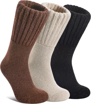 Boot Socks for Women Merino Wool Hiking Winter Warm Super Thick Thermal Cozy Knit Crew Socks