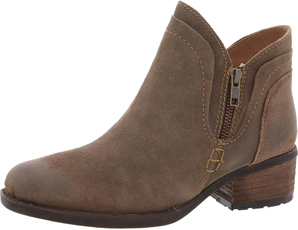 BORN Womens Malta II Zipper Suede Booties Taupe 7 Medium (B,M)