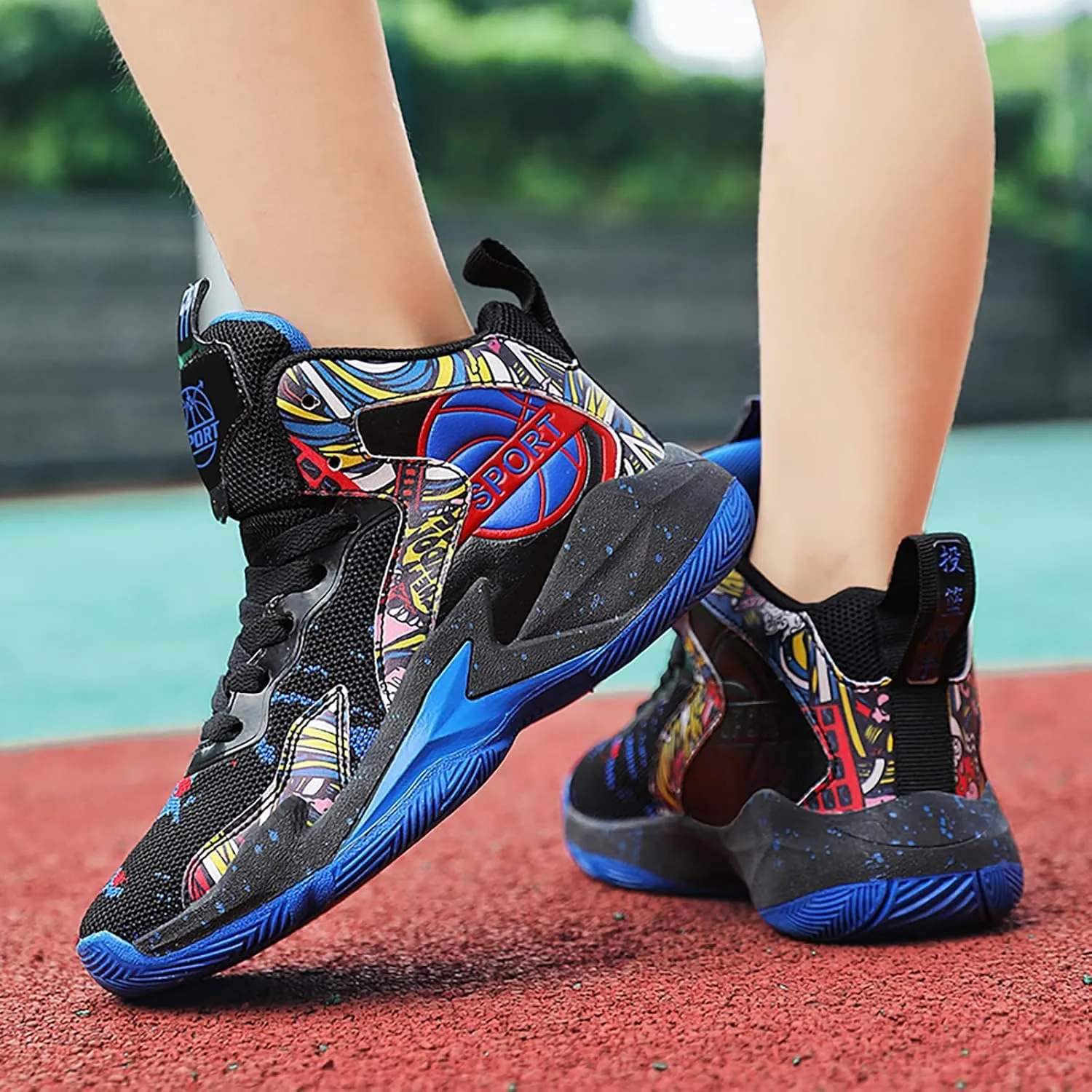 Boys Basketball Shoes Kids Basketball Sneakers Breathable Tennis Shoes for Boys Girls