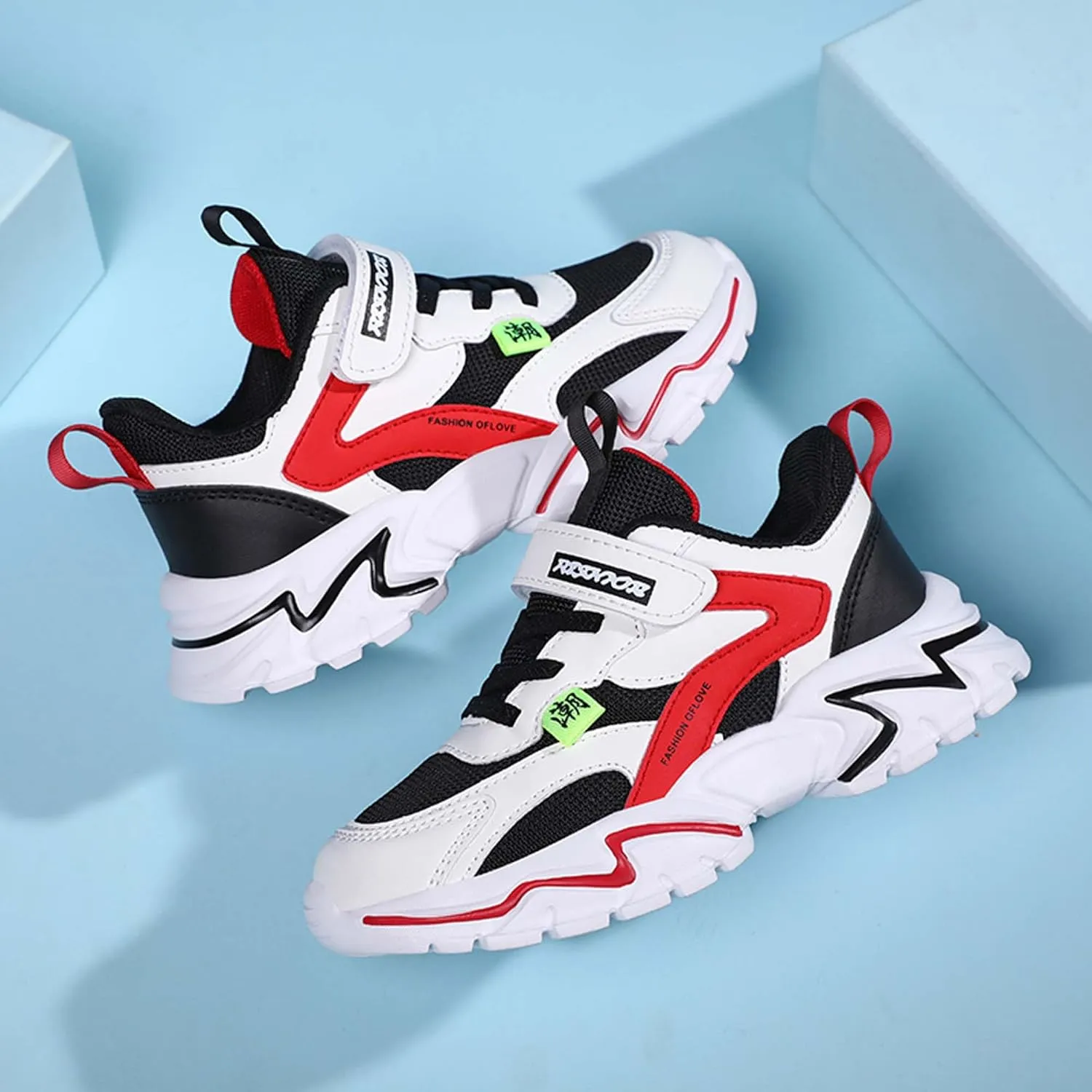 Boys Girls Basketball Shoes Breathable Sneakers Non-slip Training Running Shoes Comfortable Soft Bottom Sports Casual Tennis Badminton Shoes Outdoor Casual Walking Shoes