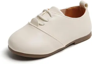Boys Girls PU Leather Wedding Dress Oxford Lace Up School Uniform Walking Shoes Loafer Flats for Toddler/Little Kid