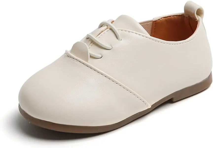 Boys Girls PU Leather Wedding Dress Oxford Lace Up School Uniform Walking Shoes Loafer Flats for Toddler/Little Kid