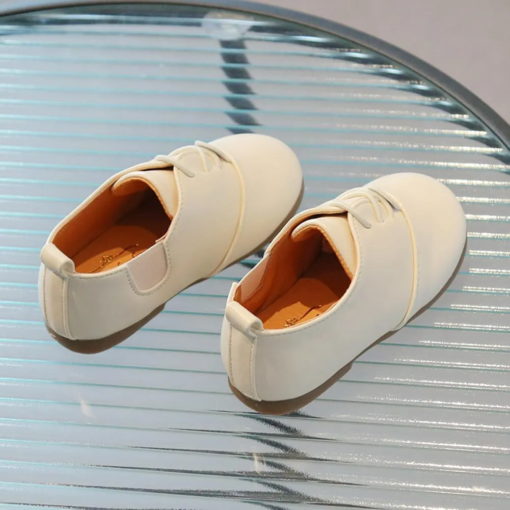 Boys Girls PU Leather Wedding Dress Oxford Lace Up School Uniform Walking Shoes Loafer Flats for Toddler/Little Kid
