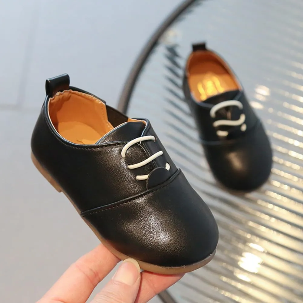 Boys Girls PU Leather Wedding Dress Oxford Lace Up School Uniform Walking Shoes Loafer Flats for Toddler/Little Kid