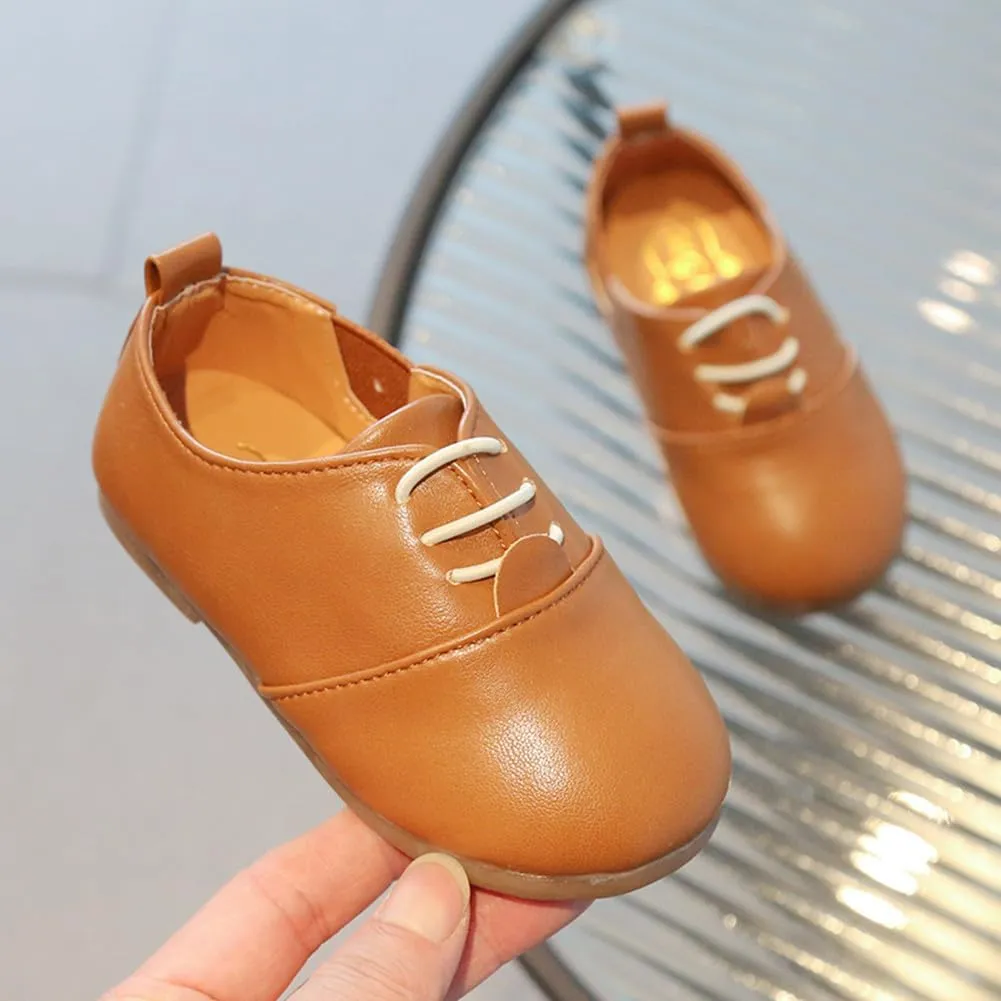 Boys Girls PU Leather Wedding Dress Oxford Lace Up School Uniform Walking Shoes Loafer Flats for Toddler/Little Kid