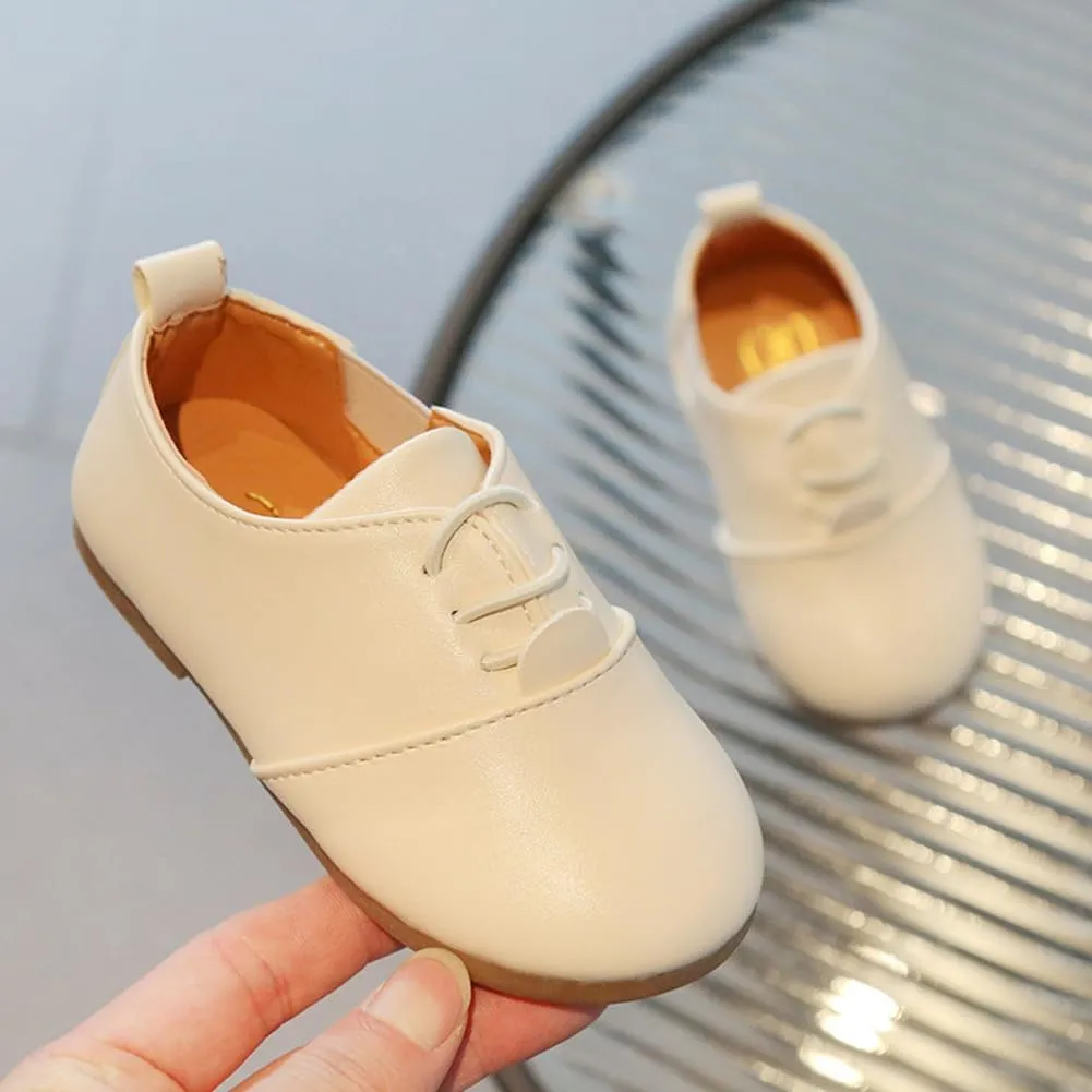 Boys Girls PU Leather Wedding Dress Oxford Lace Up School Uniform Walking Shoes Loafer Flats for Toddler/Little Kid