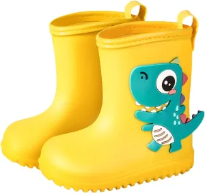Boys Girls Rain Boots Non Slip Rubber Rain Boots for Toddlers and Kids with Cute Cartoon Design Snow Boots
