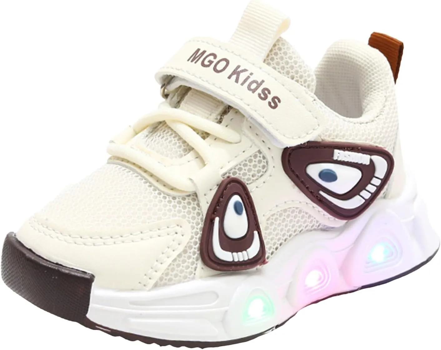 Boys Light up Tennis Shoes Girls Lace Up Soft Soles Running Shoes Kid Breathable Athletic Sports Shoes for Little Kid