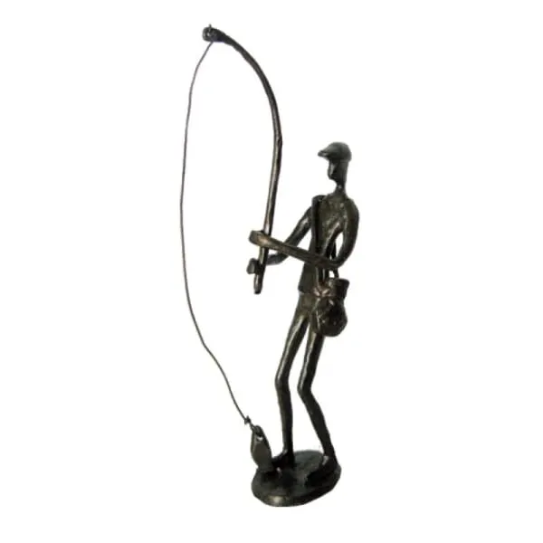Bronzed Metal Fisherman