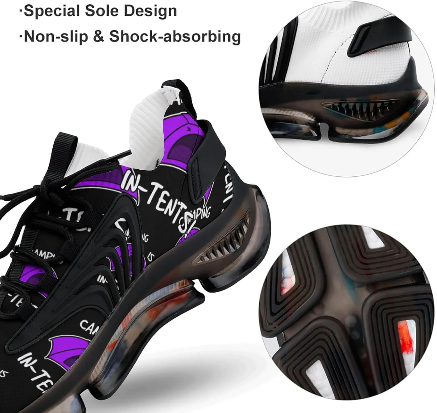 Camping is in Tents Walking Shoes for Men Lightweight Tennis Fashion Elastic Sports Shoes Cushion Basketball Shoes
